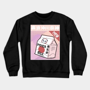 Vaporwave 80th Panda Milk Japan Sun Style Art Retro Vintage Crewneck Sweatshirt